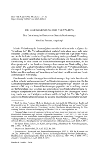 Die Gesetzesbindung der Verwaltung