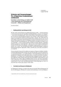 Kriterien und Voraussetzungen für erfolgreichen Krankenkassenwettbewerb