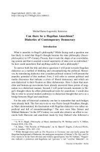 Can there be a Hegelian Anarchism? Dialectics of Contemporary Democracy