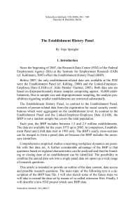 The Establishment History Panel