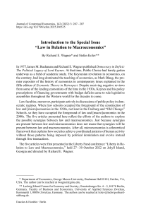 Introduction to the Special Issue “Law in Relation to Macroeconomics”