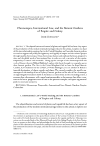 Chronotopes, International Law, and the Botanic Gardens of Empire and Colony