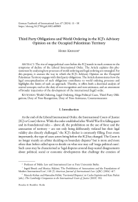 Third Party Obligations and World Ordering in the ICJ’s Advisory Opinion on the Occupied Palestinian Territory