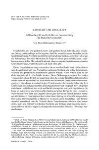 Baurecht und Baukultur