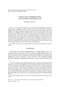 Causal Loops, Ontological Crises, and Customary International Law