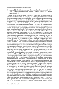 Angela Ilić: Identitäten in regionalen Zentren der Habsburgermonarchie 1867 – 1918. Die Fallbeispiele Rijeka und Maribor.