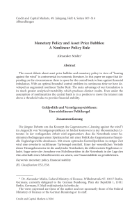 Monetary Policy and Asset Price Bubbles: A Nonlinear Policy Rule