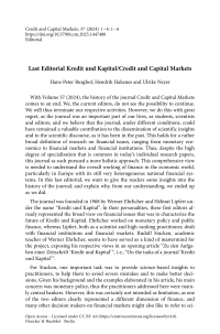 Last Editorial Kredit und Kapital/Credit and Capital Markets