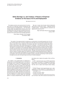 Skills Shortage vs. Job Creation: A Review of Empirical Evidence on the Issue of ICTs and Employment