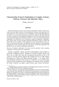 Characterizing Network Explanations in Complex Systems: Patterns, Processes and Epistemic Values