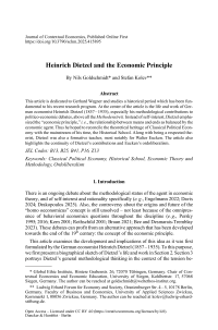 Heinrich Dietzel and the Economic Principle
