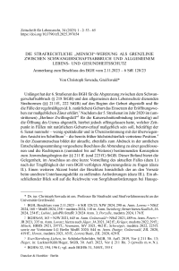 Die strafrechtliche „Mensch“-Werdung als Grenzlinie zwischen Schwangerschaftsabbruch und allgemeinem Lebens- und Gesundheitsschutz