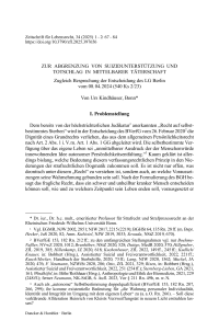 Zur Abgrenzung von Suizidunterstützung und Totschlag in mittelbarer Täterschaft