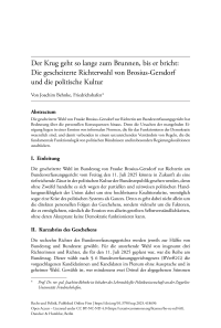 Der Krug geht so lange zum Brunnen, bis er bricht: Die gescheiterte Richterwahl von Brosius-Gersdorf und die politische Kultur