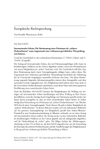 Europäische Rechtsprechung