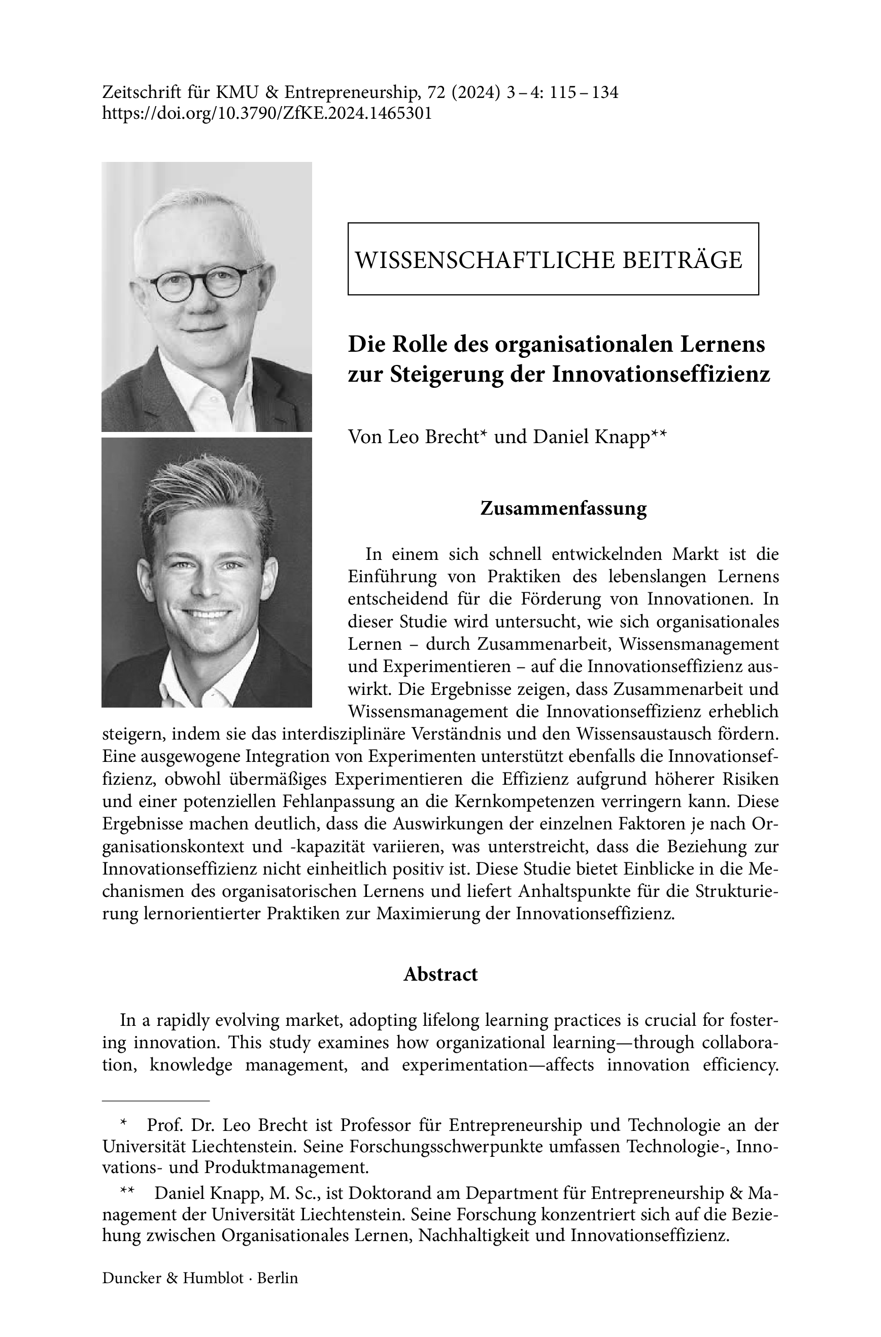 Die Rolle des organisationalen Lernens zur Steigerung der Innovationseffizienz