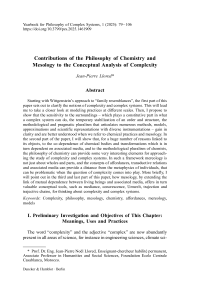 Contributions of the Philosophy of Chemistry and Mesology to the Conceptual Analysis of Complexity