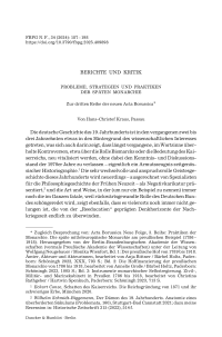 Probleme, Strategien und Praktiken der späten Monarchie