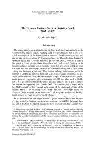 The German Business Services Statistics Panel 2003 to 2007