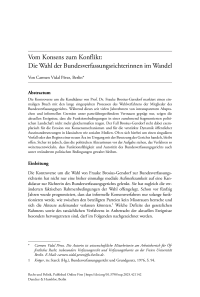 Vom Konsens zum Konflikt: Die Wahl der Bundesverfassungsrichterinnen im Wandel
