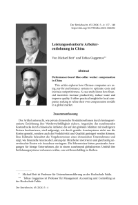 Leistungsorientierte Arbeiterentlohnung in China