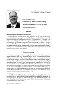 Geschäftsmodelle der externen Personalbeschaffung