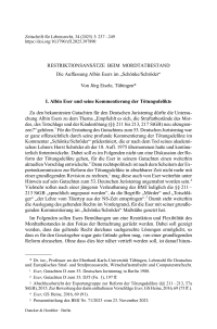 Restriktionsansätze beim Mordtatbestand