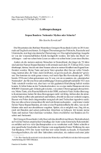 Stepan Bandera: Nationaler Mythos oder Schurke?