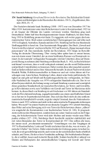 Isaak Steinberg: Gewalt und Terror in der Revolution. Das Schicksal der Erniedrigten und Beleidigten in der Russischen Revolution.
