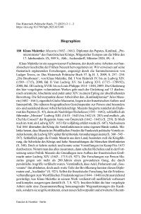 Klaus Malettke: Mazarin (1602 – 1661). Diplomat des Papstes, Kardinal, „Premierminister“ des französischen Königs, Mitgestalter Europas um die Mitte des 17. Jahrhunderts. IX,