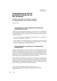 Krankensparkonten aus Sicht der gesetzlichen Krankenkassen und ihrer Versicherten