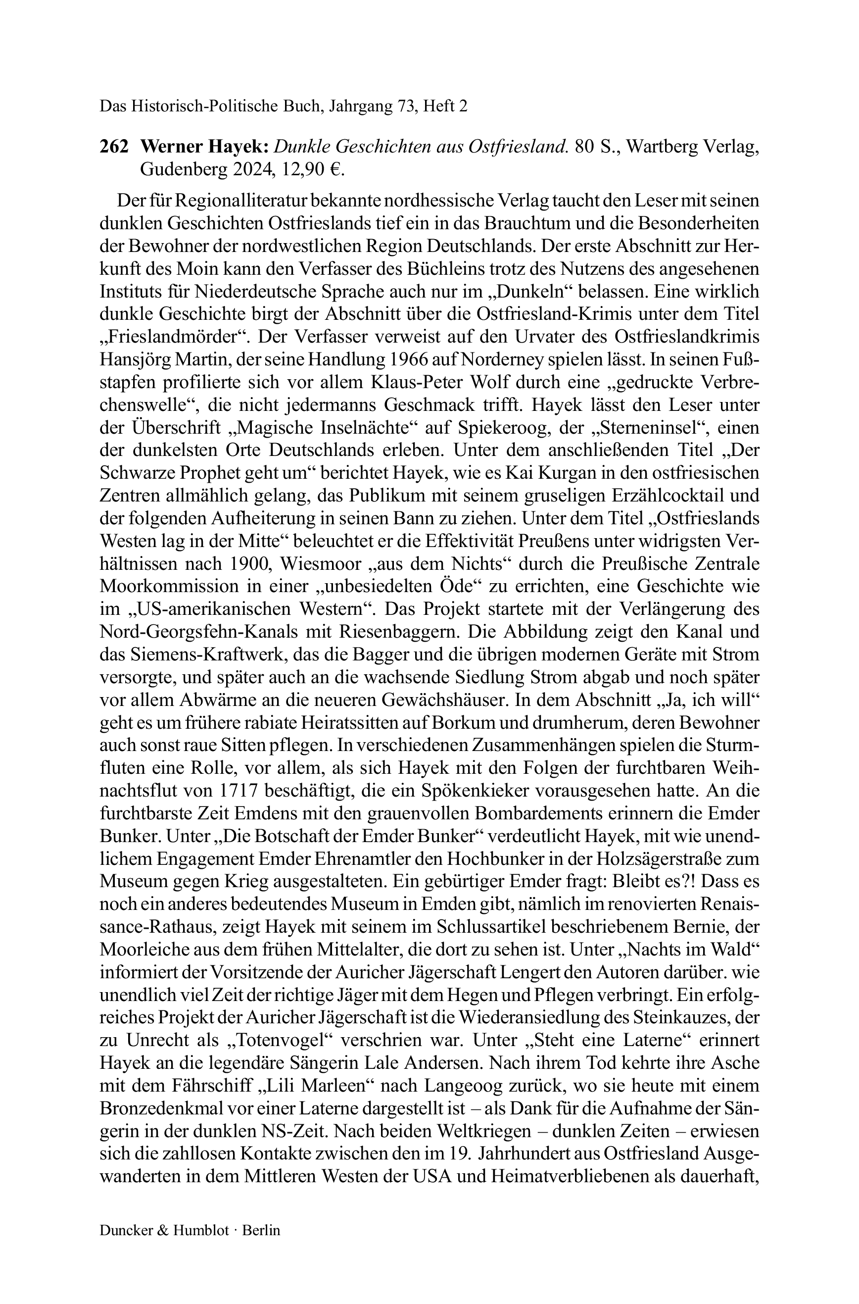 Werner Hayek: Dunkle Geschichten aus Ostfriesland. 80 S.