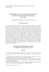 Einflussfaktoren auf die Bondemissionsprämie im Bereich der alternativen Energien: Eine Note