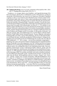 Wolfgang Hardtwig: In der Geschichte. Historiker in West und Ost 1964 – 2024.