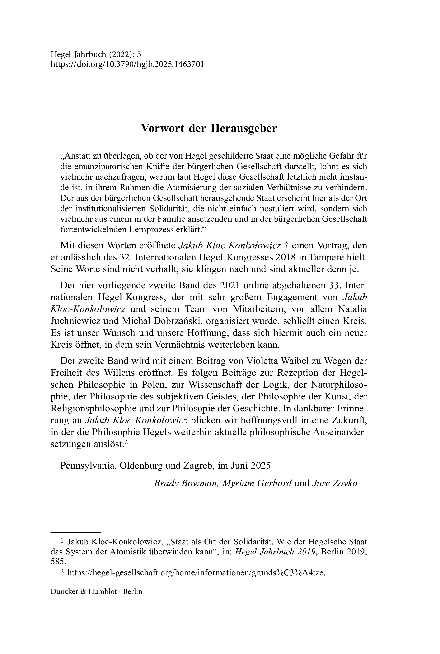 Vorwort der Herausgeber