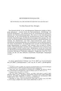 Die Entwicklung des Hochschulrechts von 2008 bis 2012