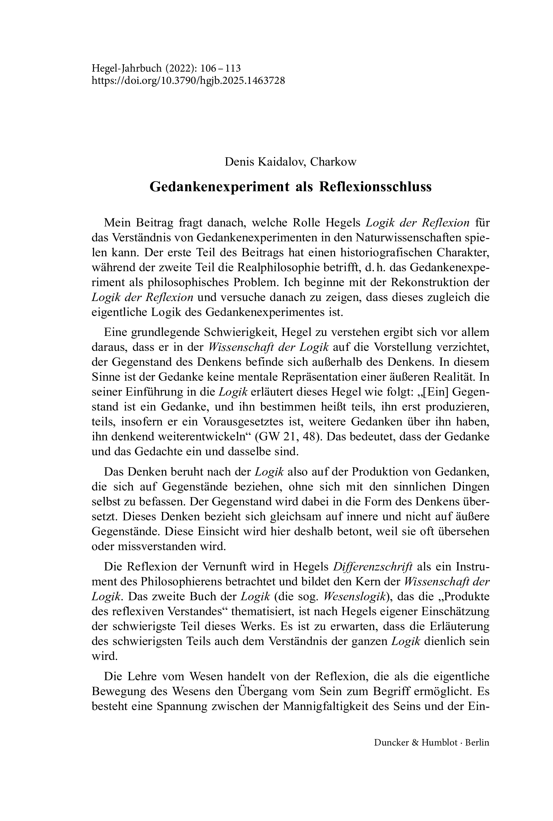 Gedankenexperiment als Reflexionsschluss