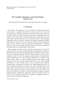 The Liquidity Regulation and Savings Banks' Liquid Assets