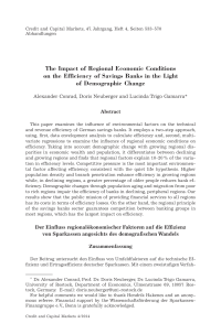 The Impact of Regional Economic Conditions on the Efficiency of Savings Banks in the Light of Demographic Change