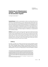 Dualisierung von Einkommensteuersystemen – Stand und Perspektiven im internationalen Vergleich