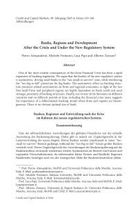 Banks, Regions and Development After the Crisis and Under the New Regulatory System