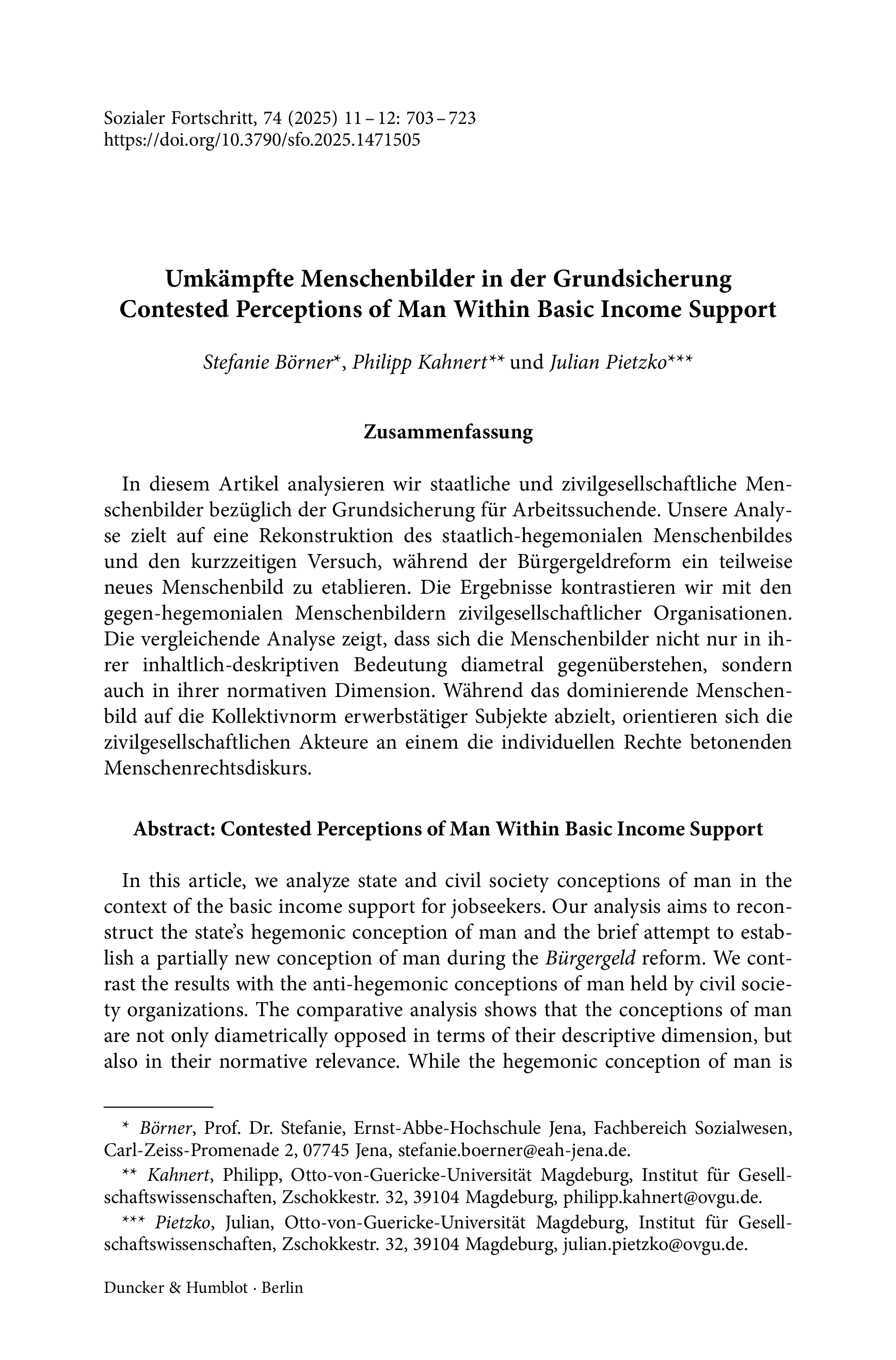 Umkämpfte Menschenbilder in der Grundsicherung