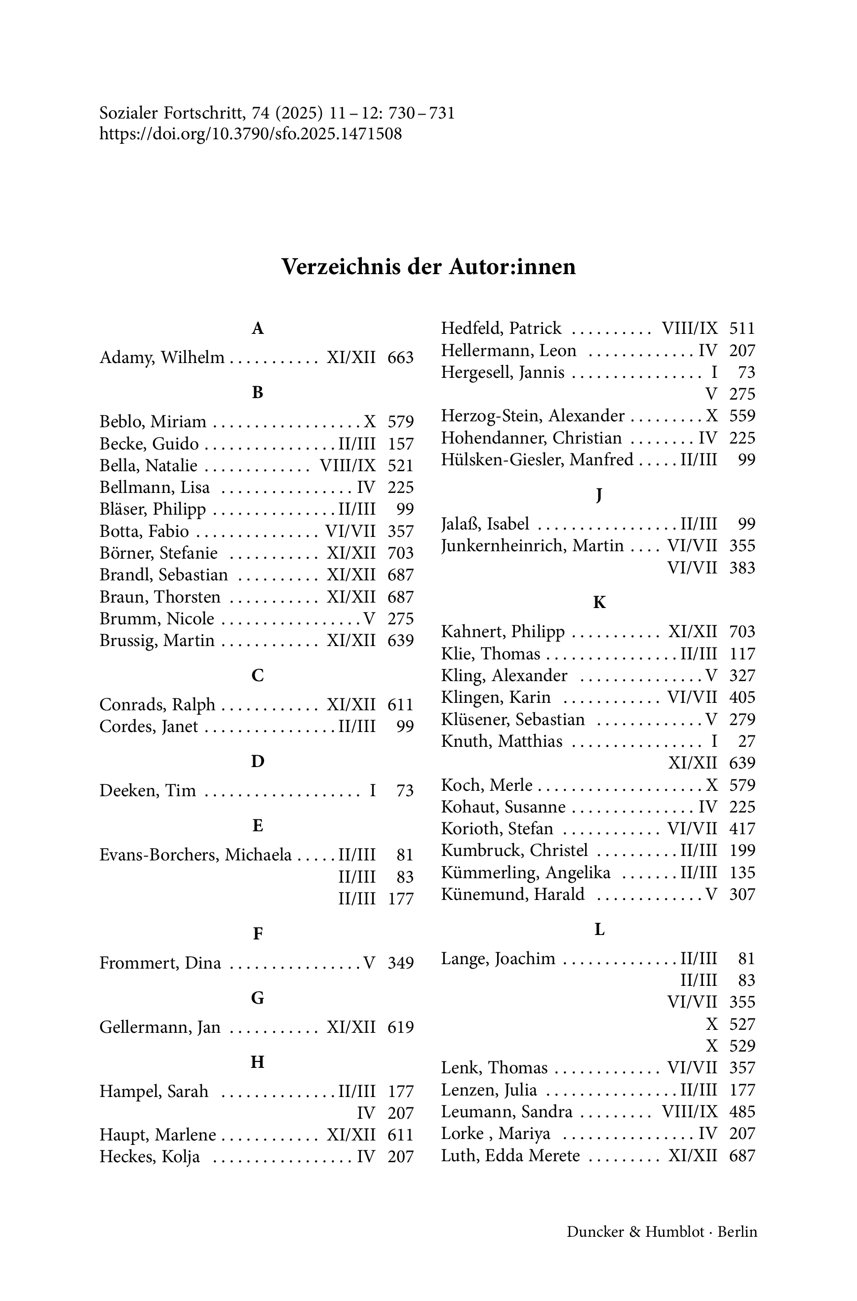 Verzeichnis der Autor:innen