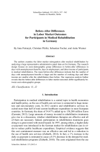 Before-After Differences in Labor Market Outcomes for Participants in Medical Rehabilitation in Germany