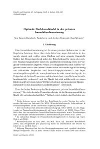 Optimale Darlehensbündel in der privaten Immobilienfinanzierung