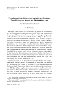 Produktspezifische Risiken von europäischen Exchange Traded Funds und Ansätze zur Risikominimierung