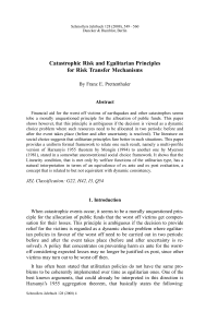 Catastrophic Risk and Egalitarian Principles for Risk Transfer Mechanisms