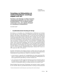 Vermeidung von Risikoselektion als wettbewerbspolitische Gestaltungsaufgabe in der GKV