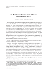44. Konstanzer Seminar zur Geldtheorie und Geldpolitik 2013
