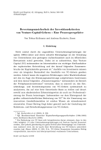 Bewertungsunsicherheit der Investitionskriterien von Venture-Capital-Gebern – Eine Prozessperspektive